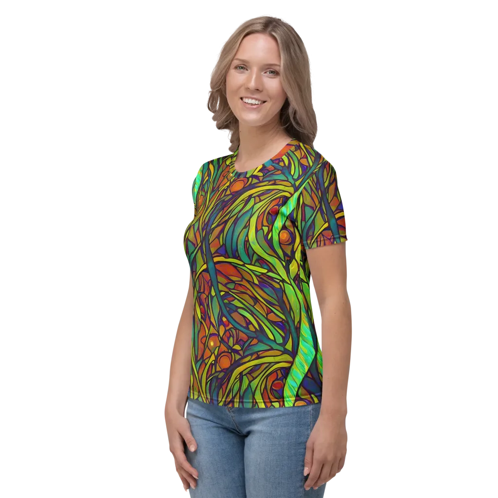 Cosmic Garden on Women's Crew Neck T-Shirt — Left