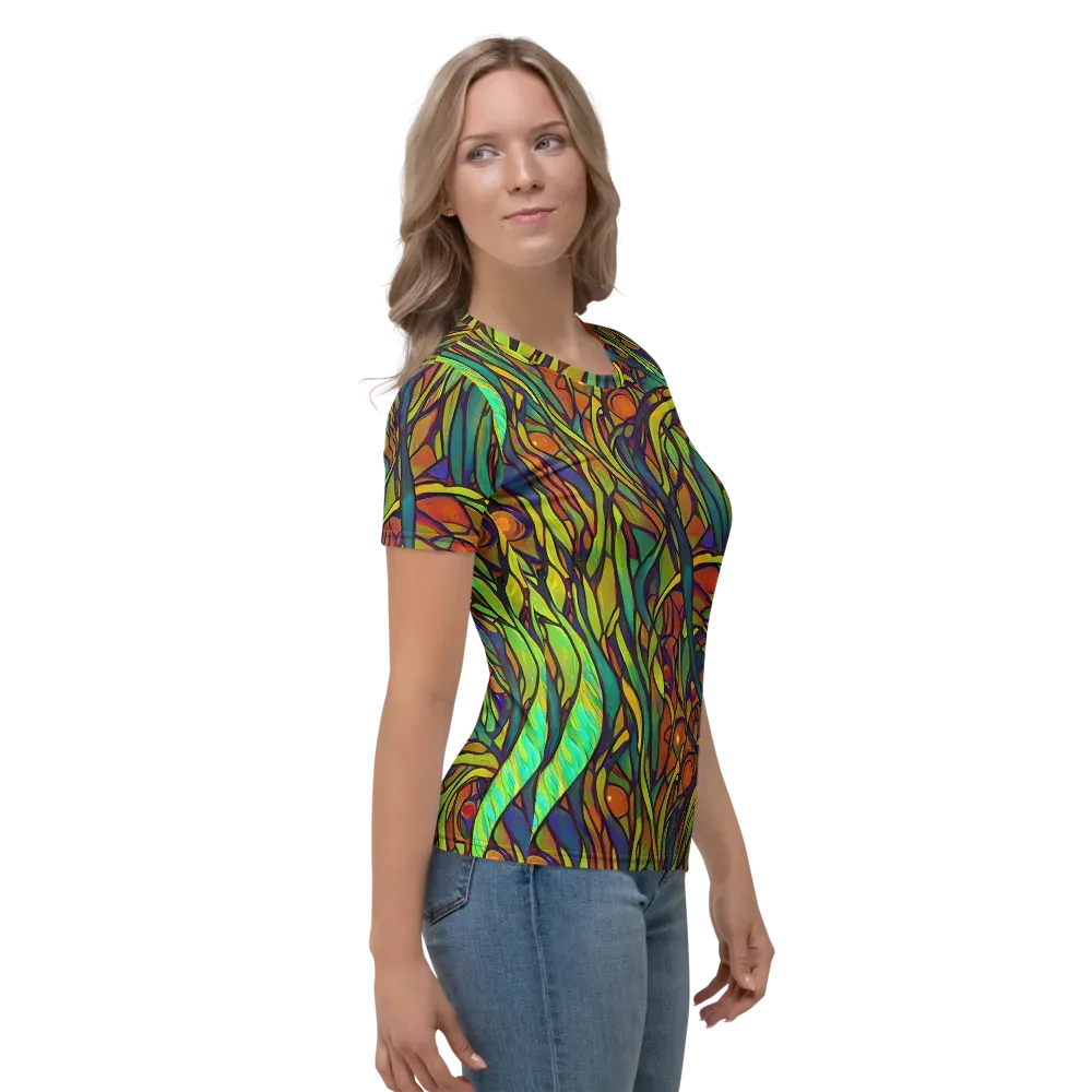 Cosmic Garden on Women's Crew Neck T-Shirt — Right