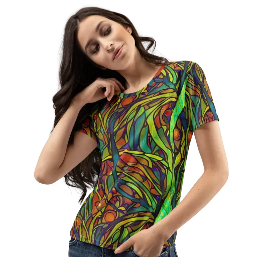 Cosmic Garden on a Women's Crew Neck T-Shirt