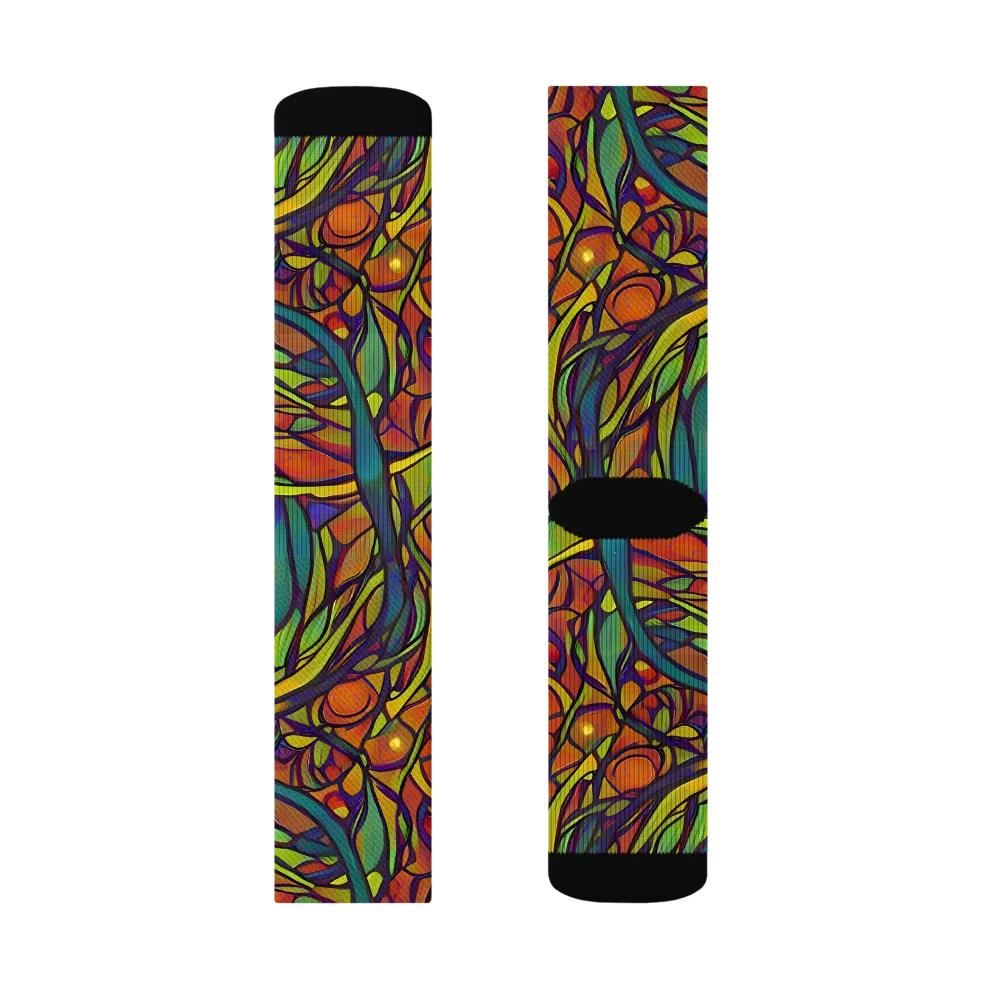 Cosmic Garden on Socks — Right Sock