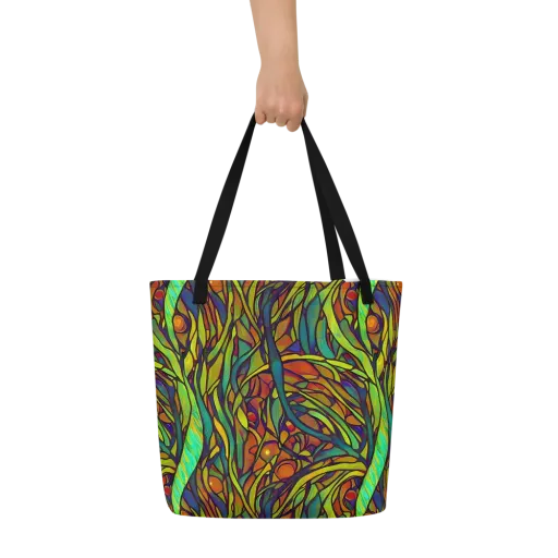 Cosmic Garden on a Large Tote Bag W/ Pocket