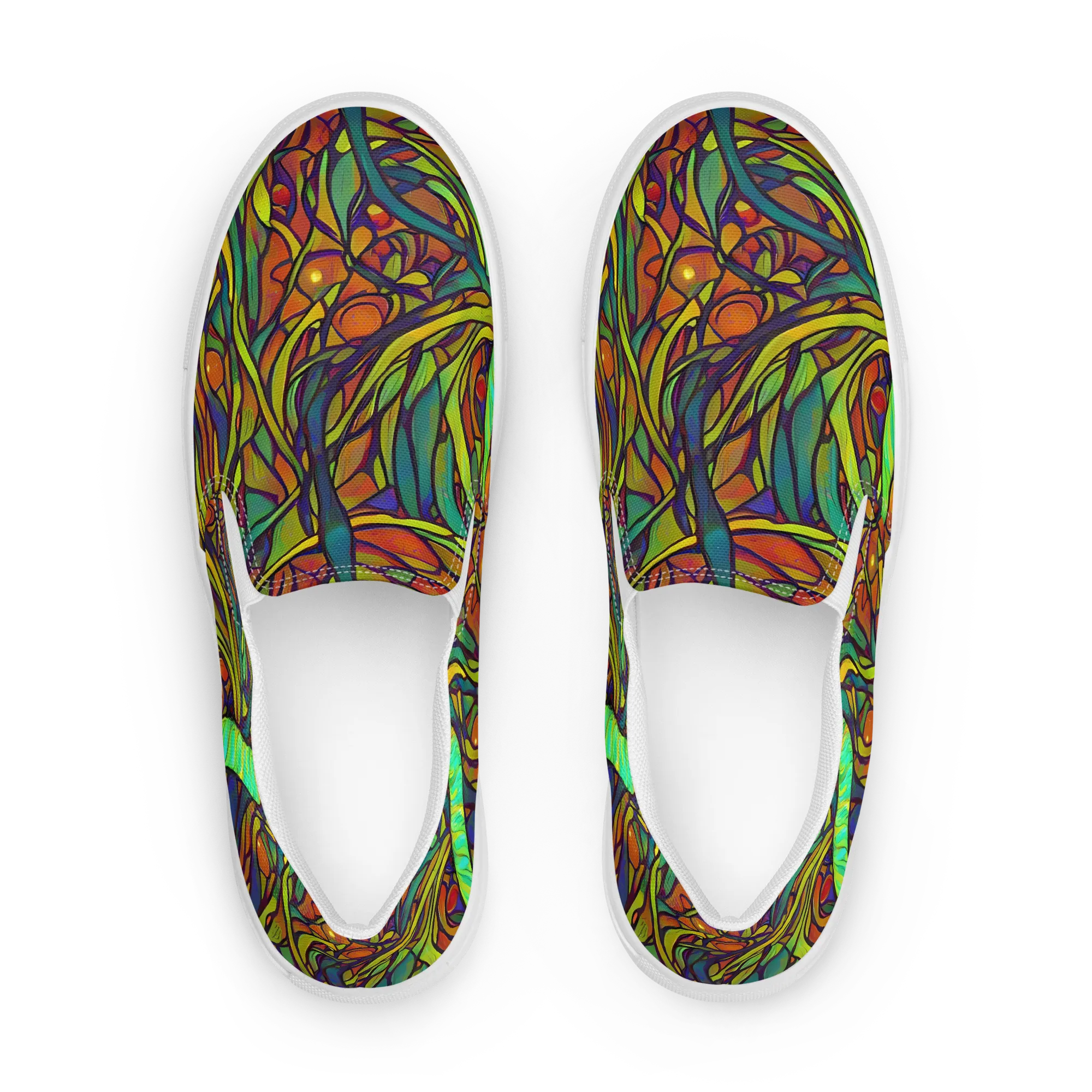 Cosmic Garden on Women's Slip-On Canvas Shoes — Front