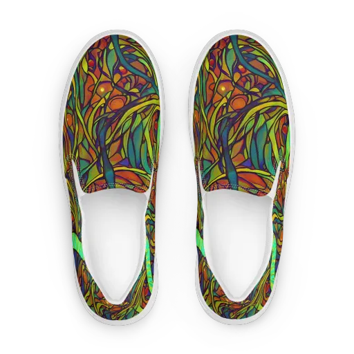 Cosmic Garden on a Women's Slip-On Canvas Shoes