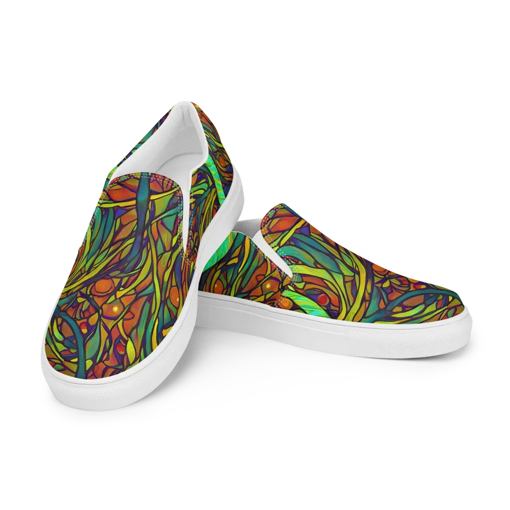 Cosmic Garden on Women's Slip-On Canvas Shoes — Left Front