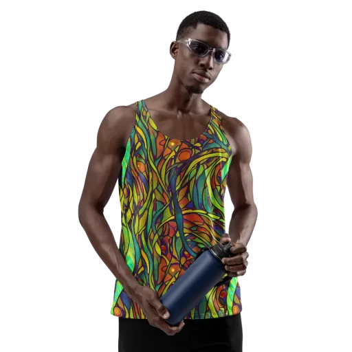 Cosmic Garden on a Men's Tank Top