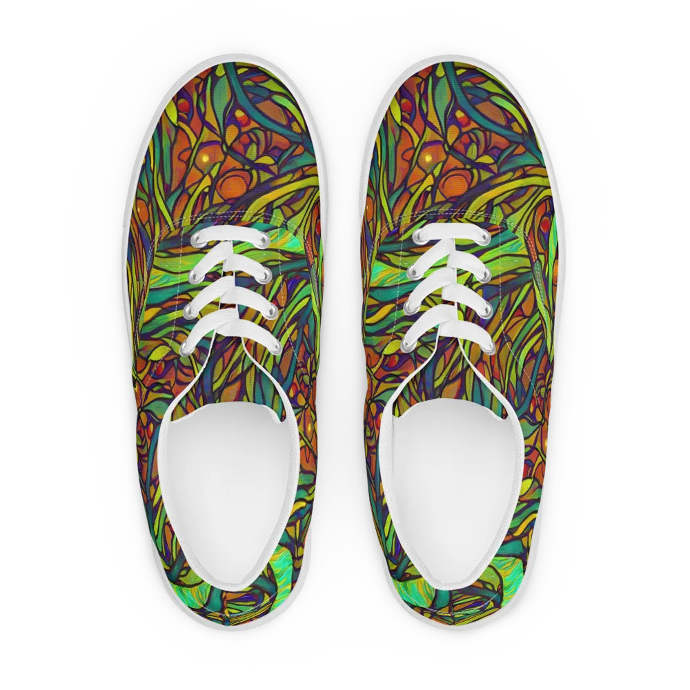 Cosmic Garden on Men's Lace-Up Canvas Shoes — Front