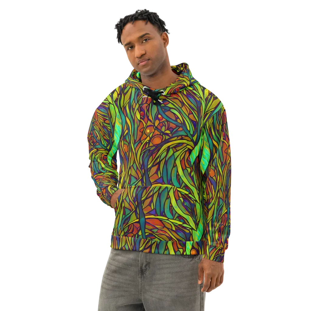 Cosmic Garden on Cotton Hoodie — Left Front