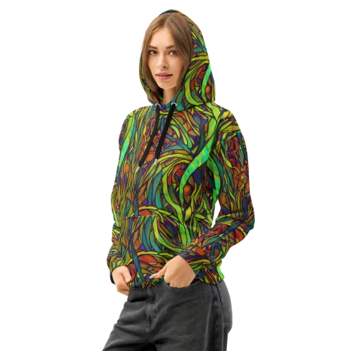 Cosmic Garden on a Cotton Hoodie