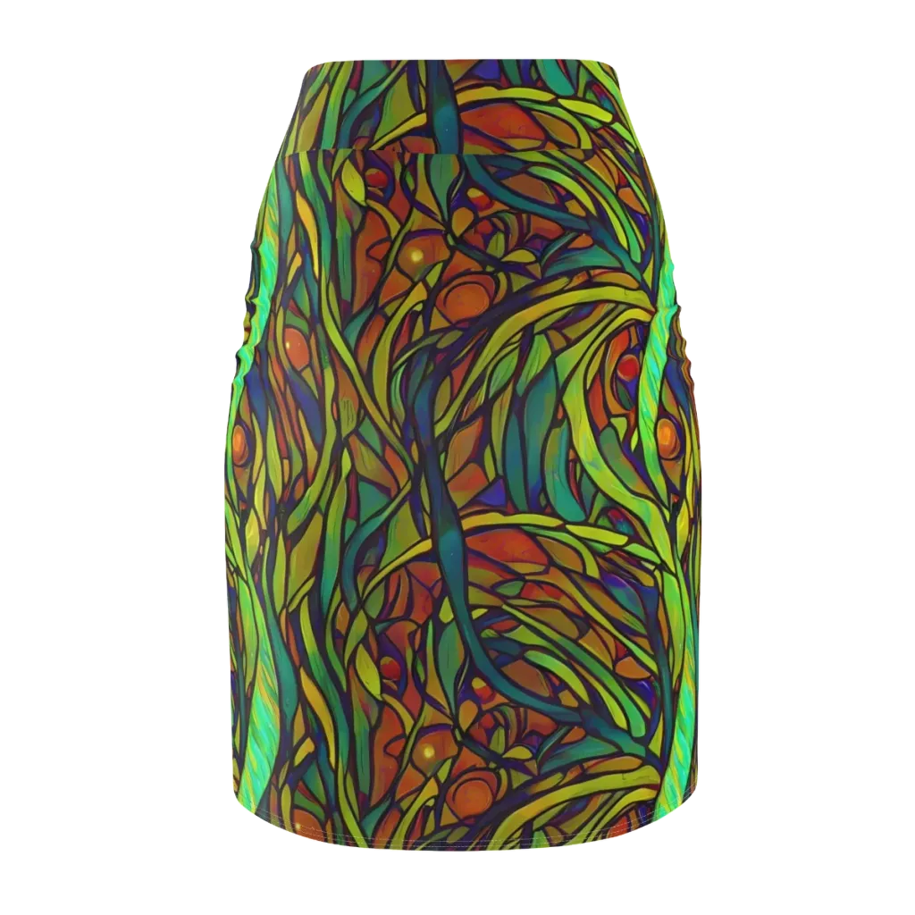 Cosmic Garden on Pencil Skirt — Back