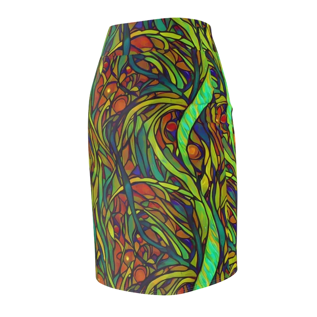 Cosmic Garden on Pencil Skirt — Back Side