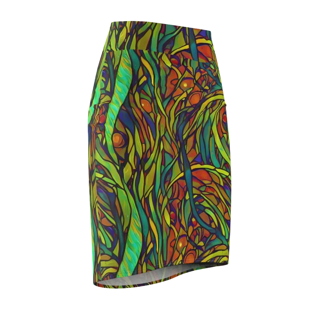 Cosmic Garden on Pencil Skirt — Front Side
