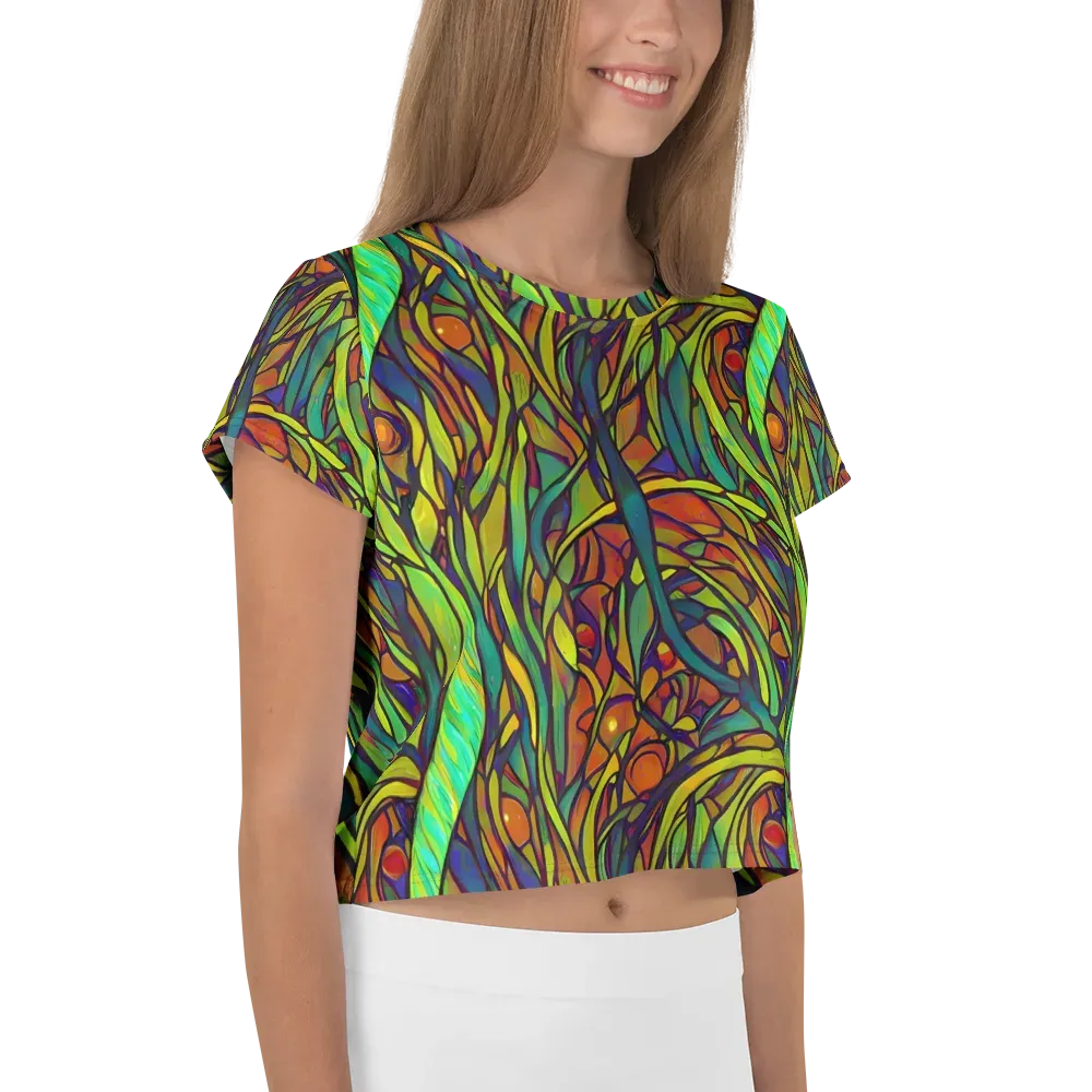 Cosmic Garden on Crop Tee — Right