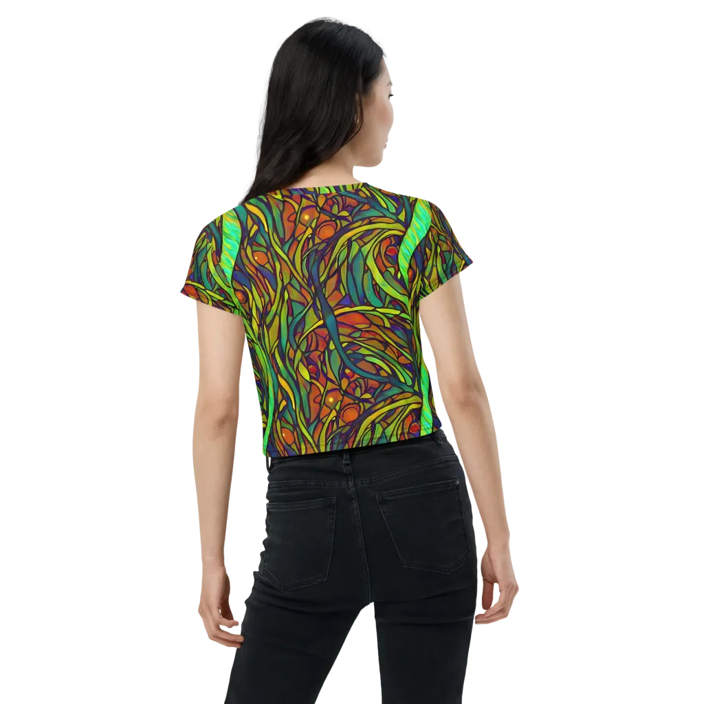 Cosmic Garden on Crop Tee — Back
