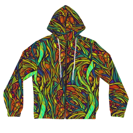 Cosmic Garden on a Women's Full-Zip Hoodie