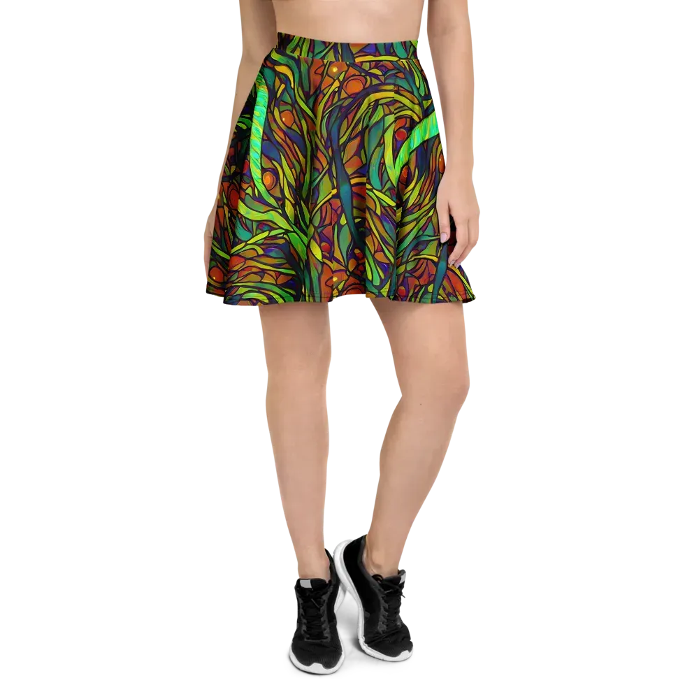 Cosmic Garden on Skater Skirt — Front