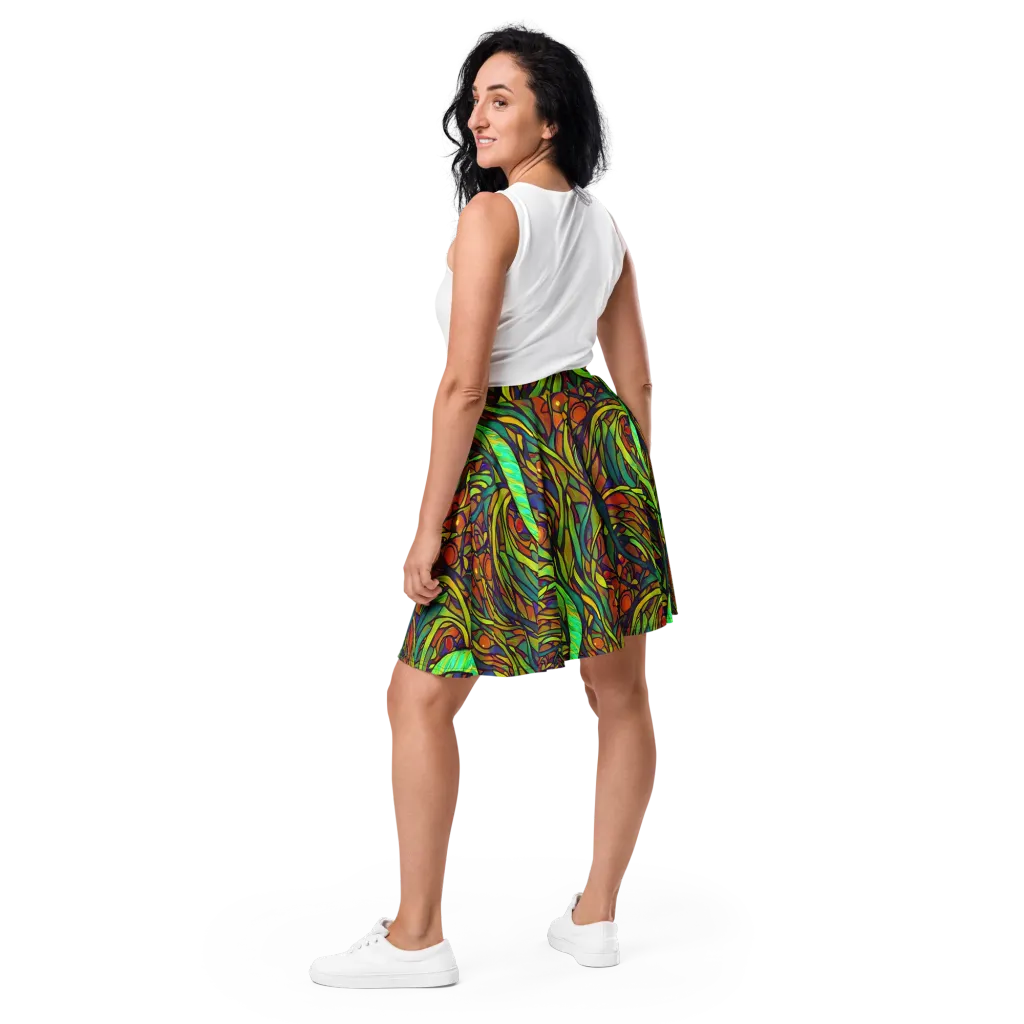 Cosmic Garden on Skater Skirt — Back
