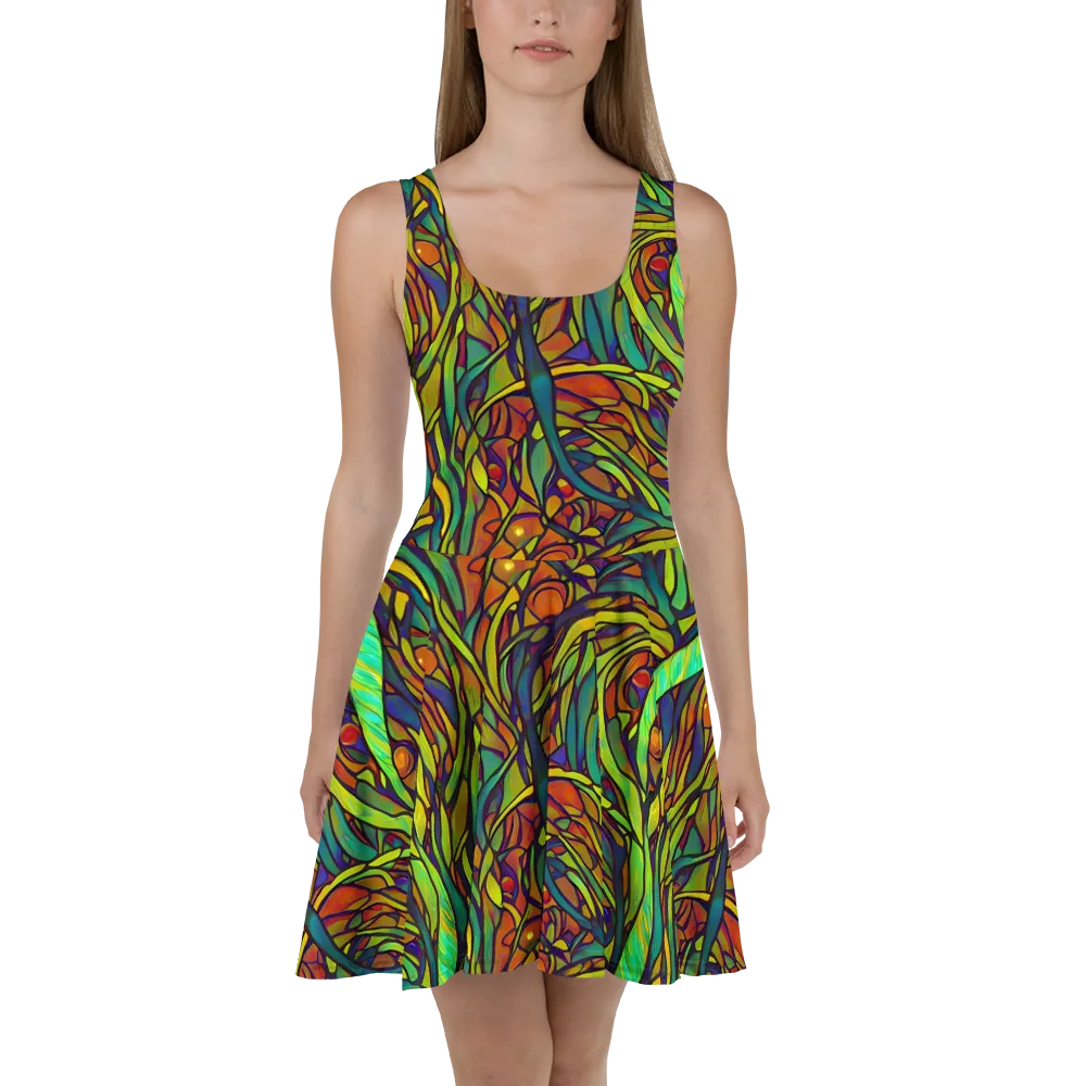 Cosmic Garden on Skater Dress — Front