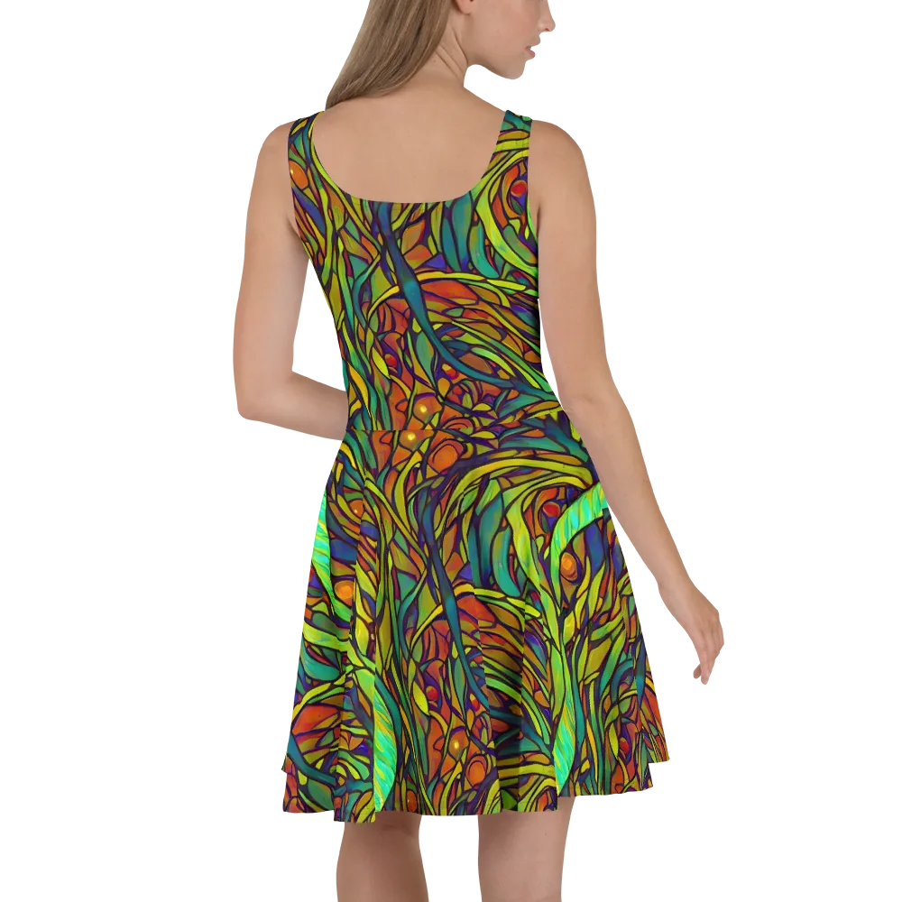 Cosmic Garden on Skater Dress — Back