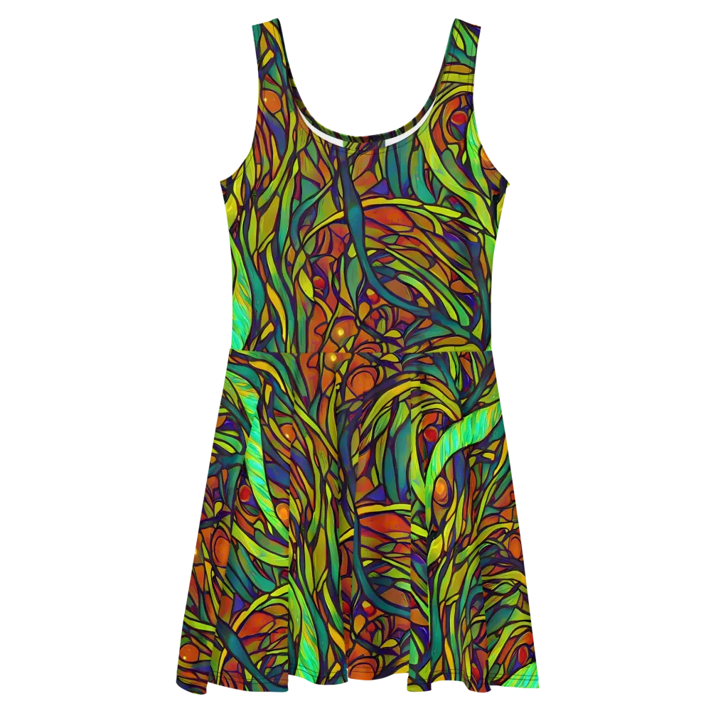Cosmic Garden on Skater Dress — Front