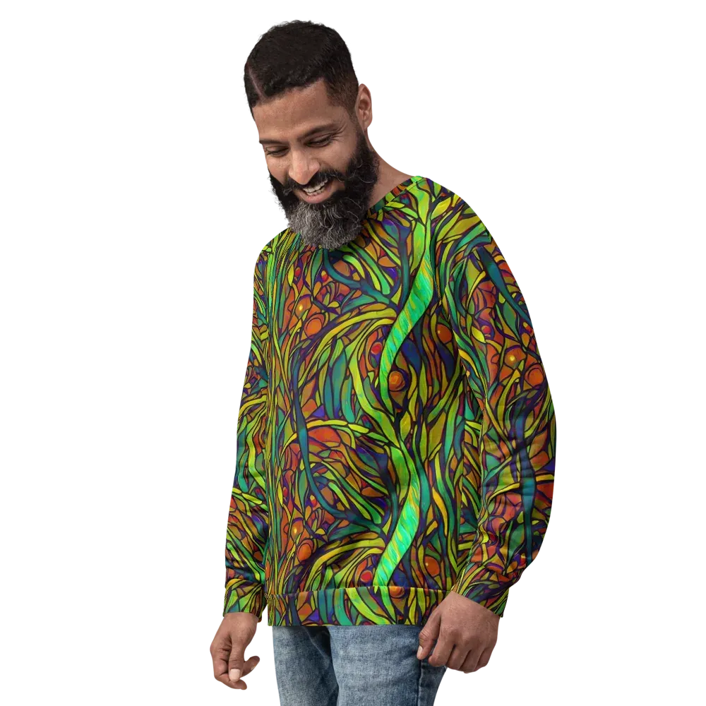 Cosmic Garden on Sweatshirt — Left Front
