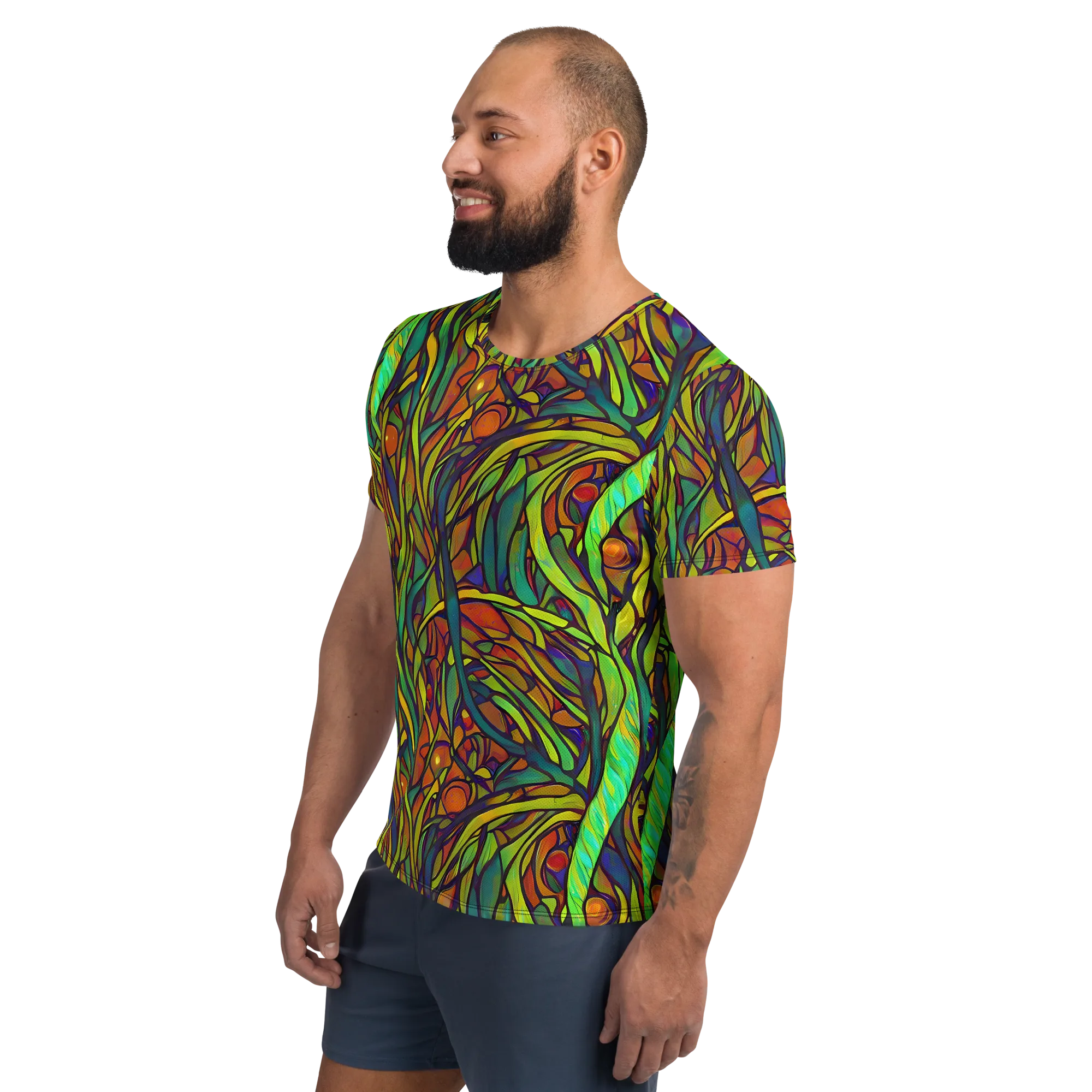 Cosmic Garden on Men's Athletic T-Shirt — Left