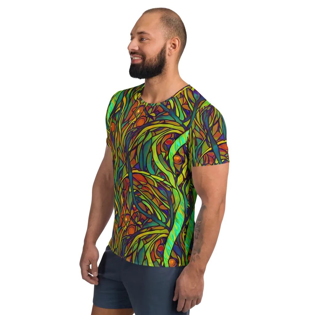 Cosmic Garden on Men's Athletic T-Shirt — Left