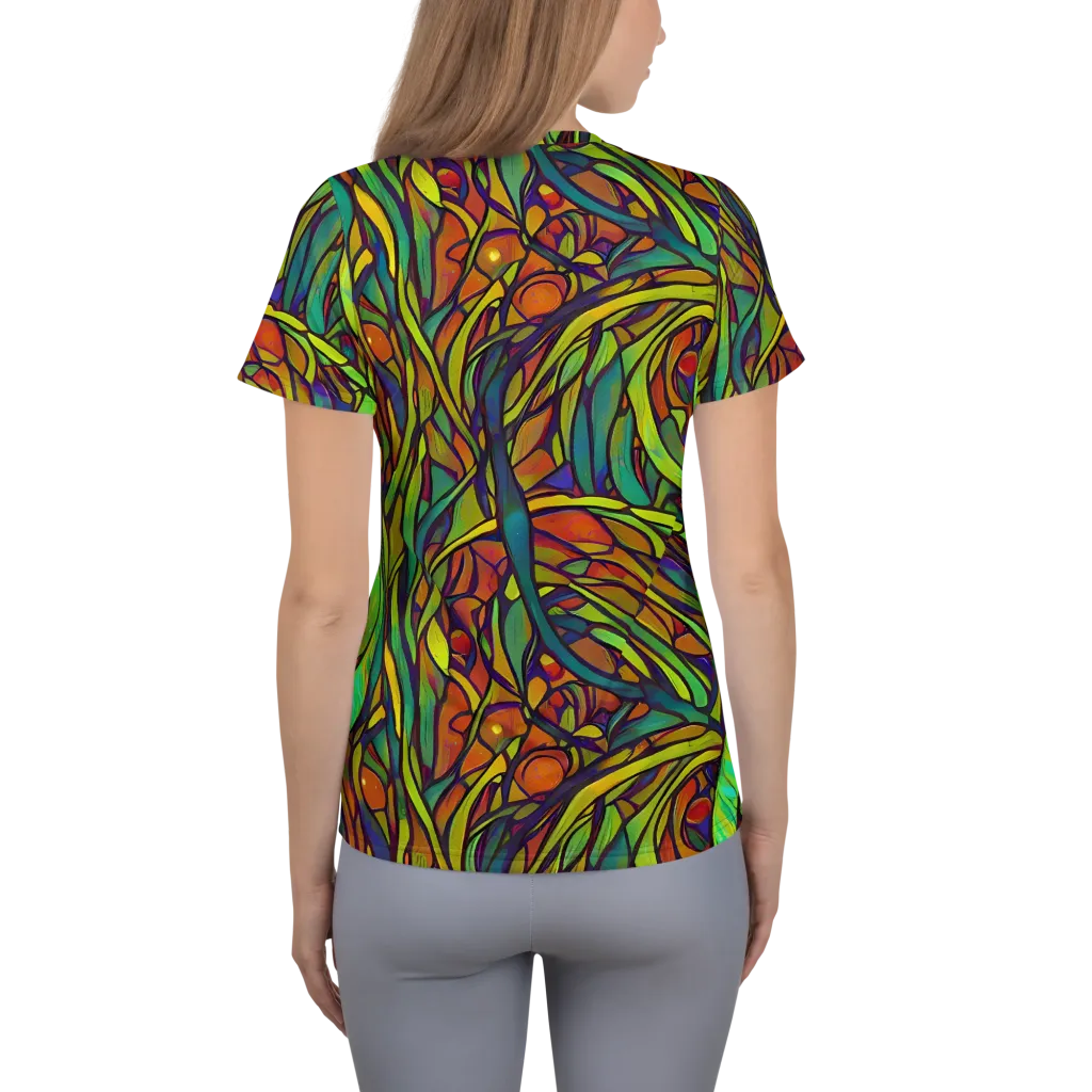 Cosmic Garden on Women's Athletic T-Shirt — Back