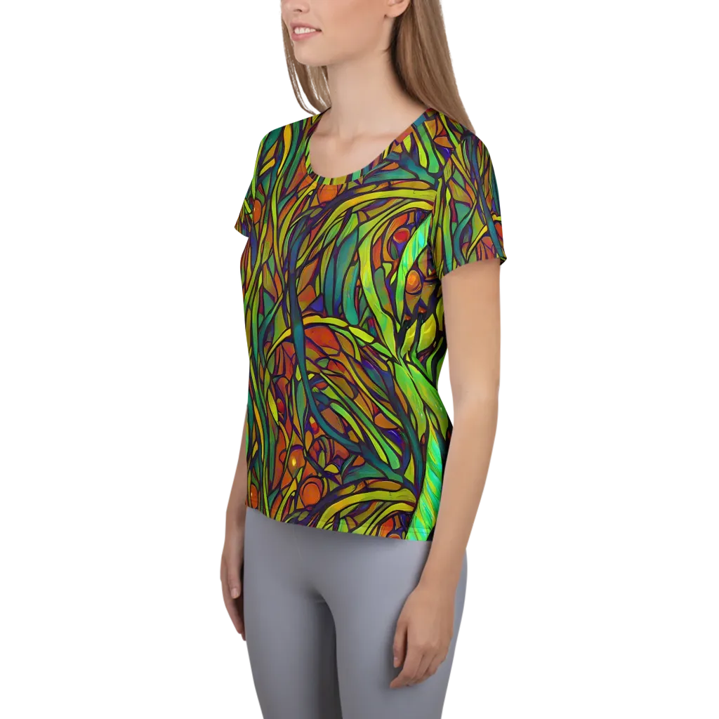 Cosmic Garden on Women's Athletic T-Shirt — Left