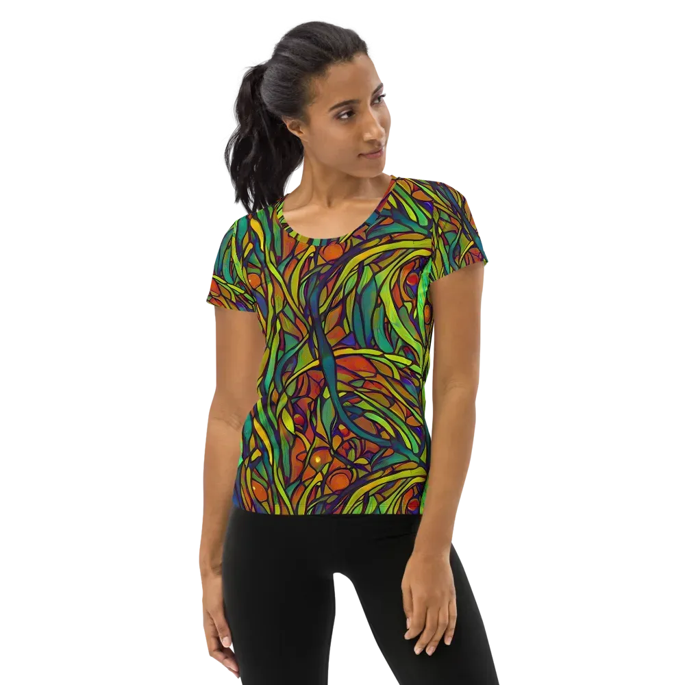 Cosmic Garden on Women's Athletic T-Shirt — Front