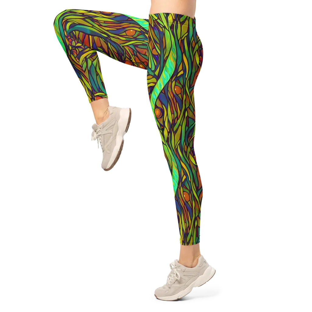 Cosmic Garden on Leggings — Left