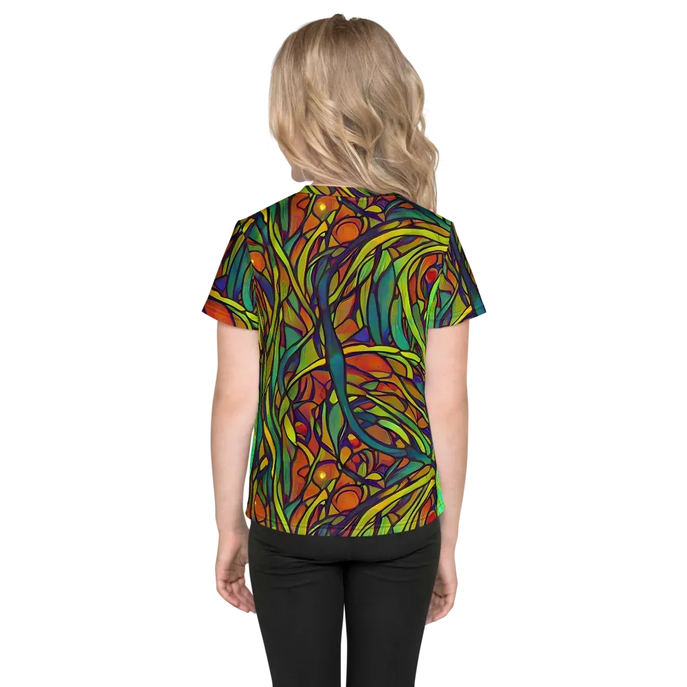 Cosmic Garden on Kids Crew Neck T-Shirt — Back