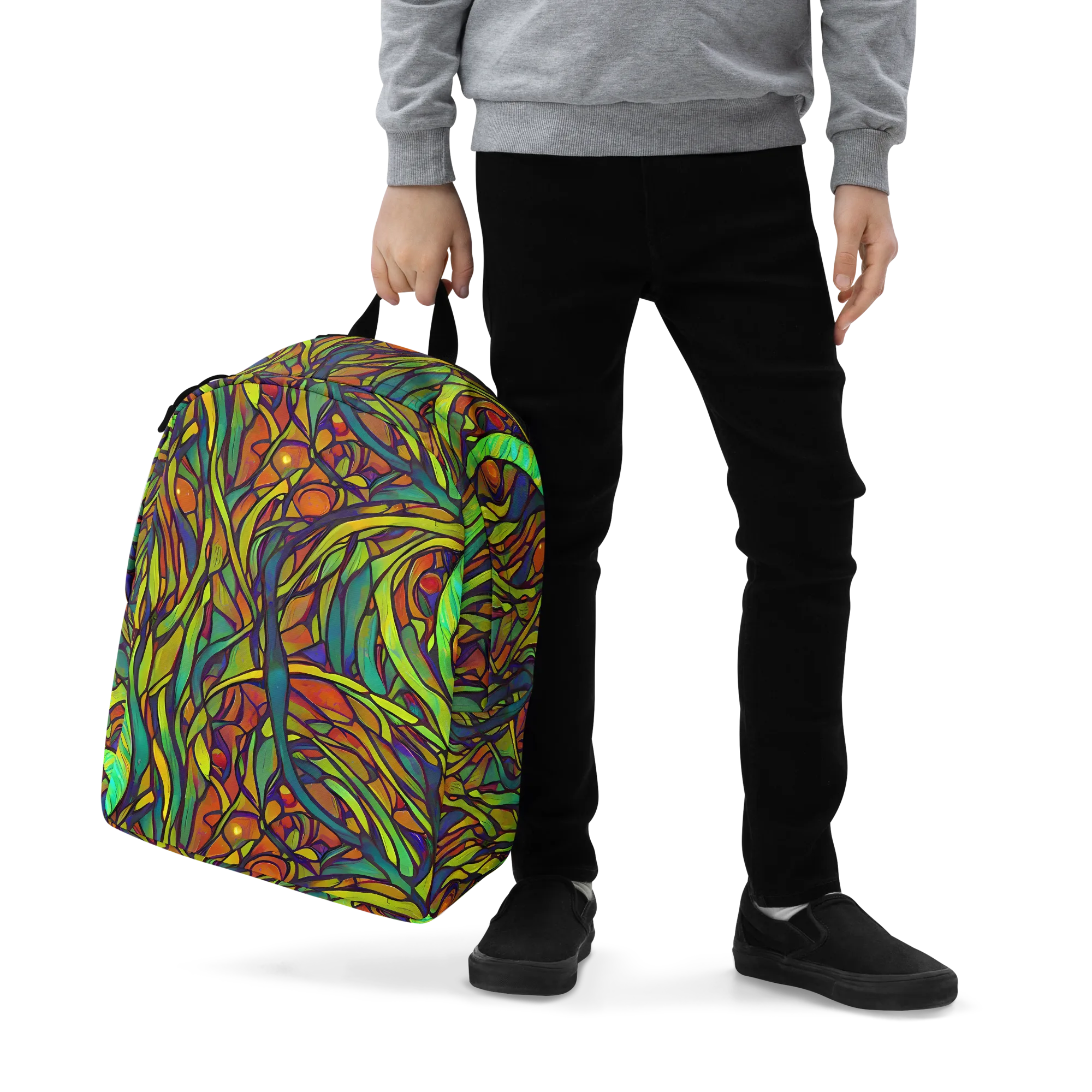 Cosmic Garden on Minimalist Backpack — Zoomed-in