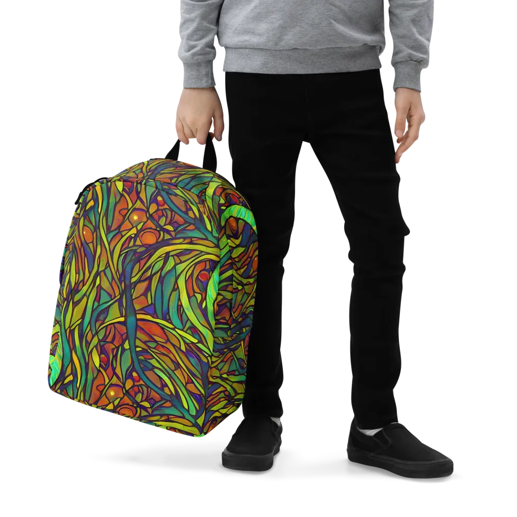 Cosmic Garden on Minimalist Backpack — Zoomed-in
