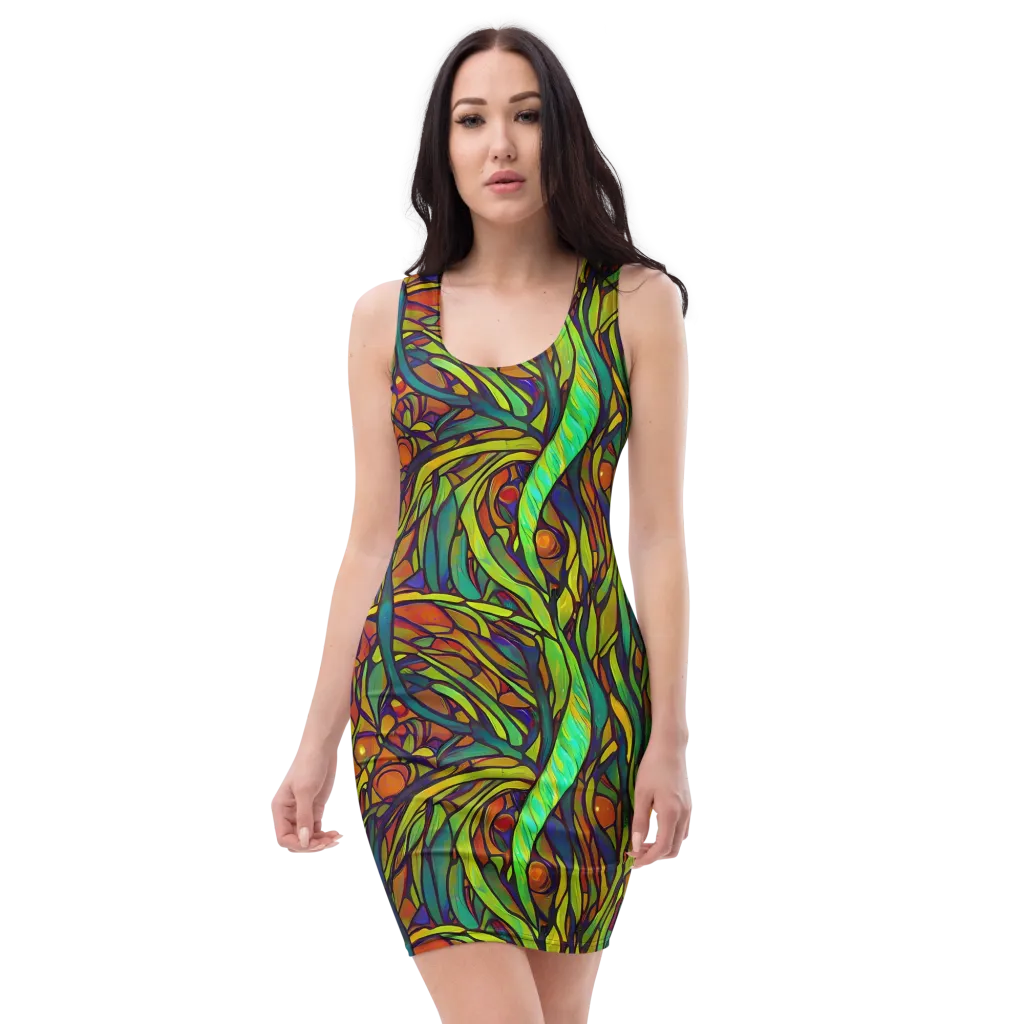 Cosmic Garden on Bodycon Dress — Front