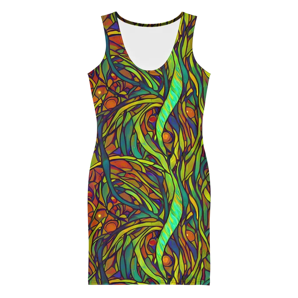Cosmic Garden on Bodycon Dress — Front