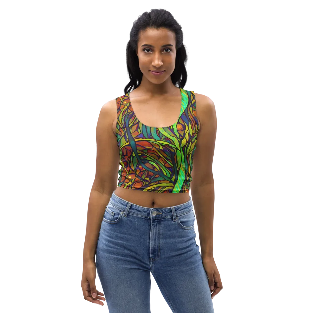 Cosmic Garden on Crop Top — Front