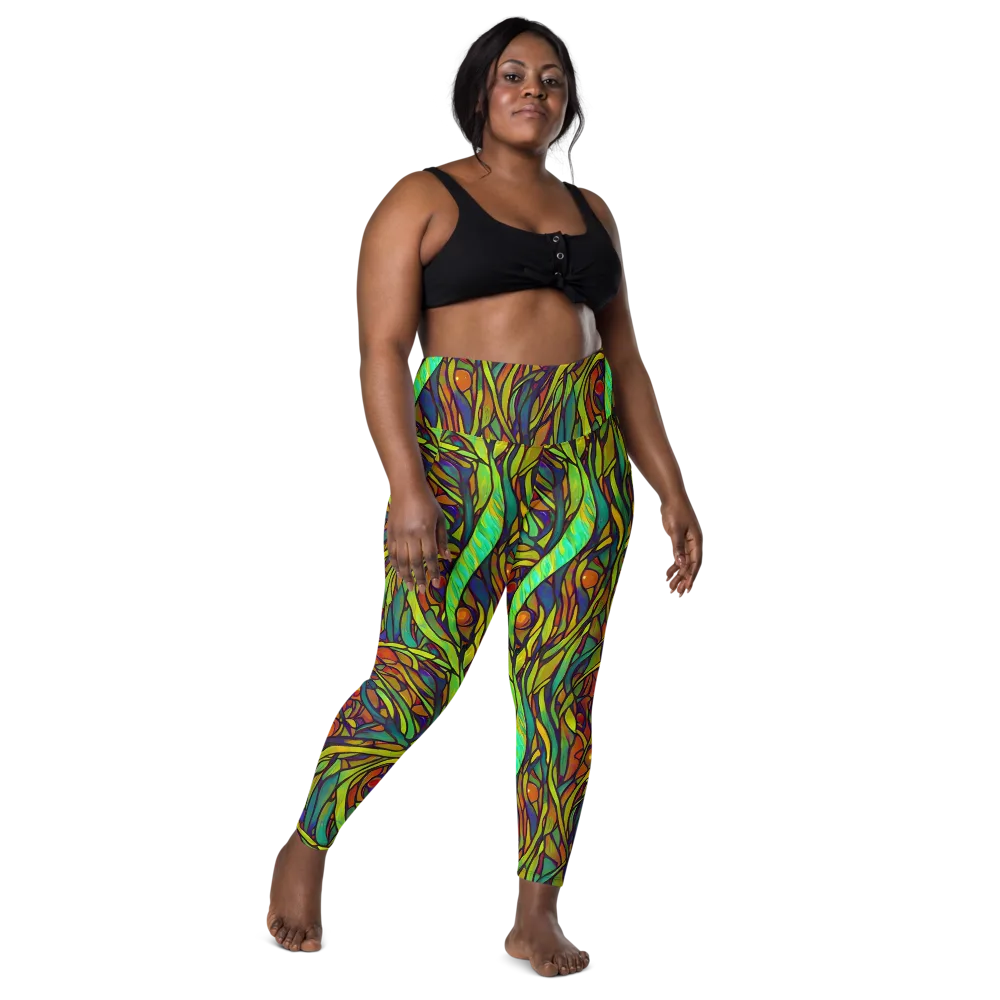 Cosmic Garden on Leggings with Pockets — Front