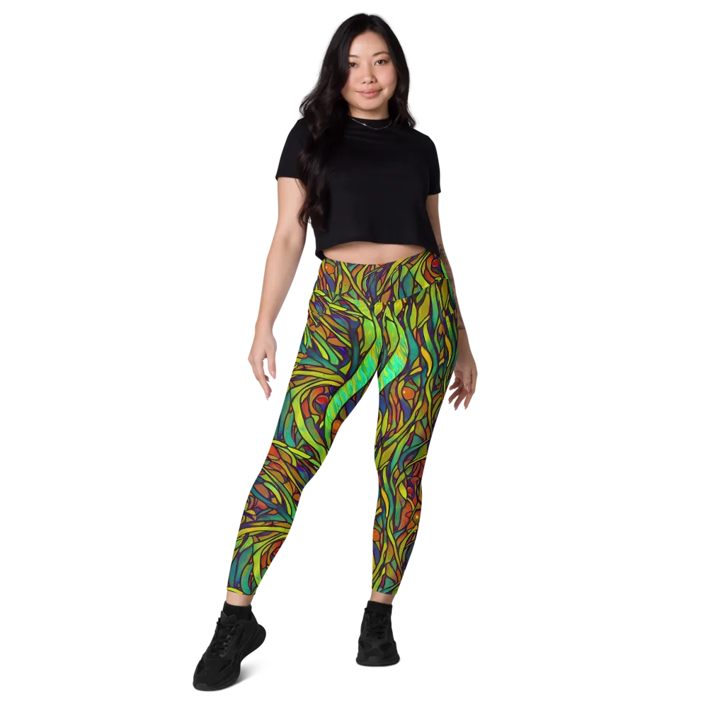Cosmic Garden on Leggings with Pockets — Front