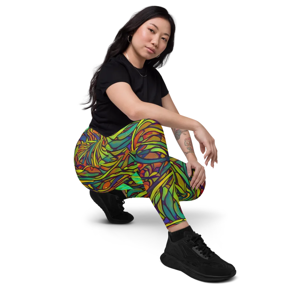 Cosmic Garden on Leggings with Pockets — Right Front