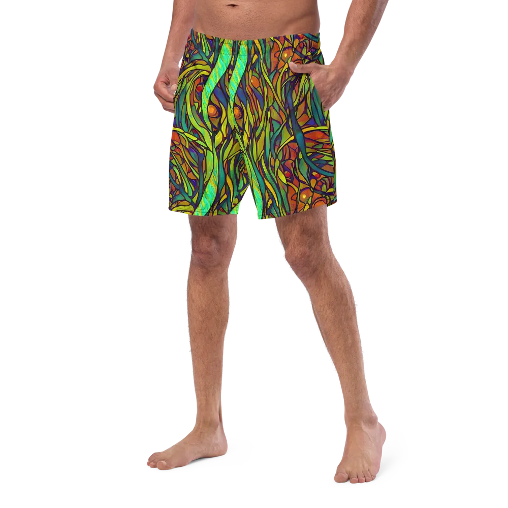 Cosmic Garden on Swim Trunks — Left Front