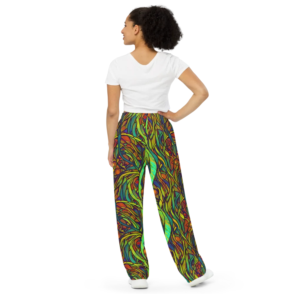 Cosmic Garden on Wide-Leg Pants — Back