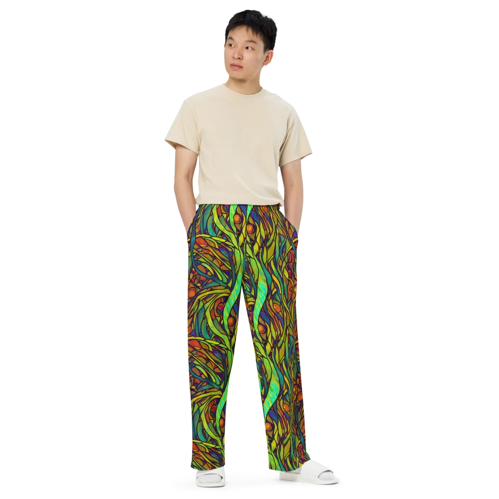 Cosmic Garden on Wide-Leg Pants — Front