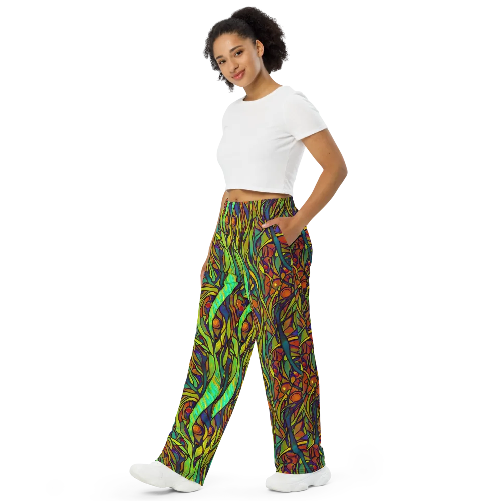Cosmic Garden on Wide-Leg Pants — Left Front