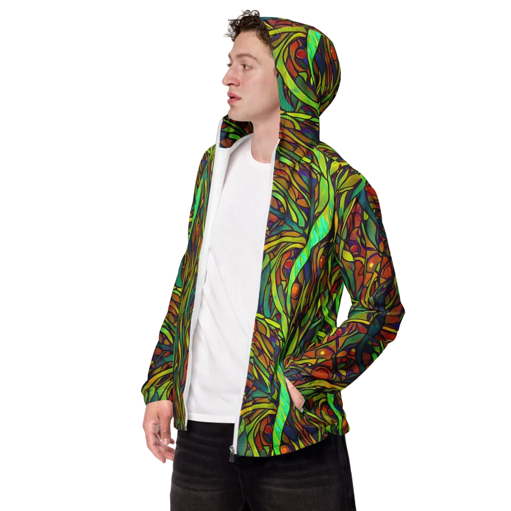 Cosmic Garden on Men's Windbreaker — Left Front