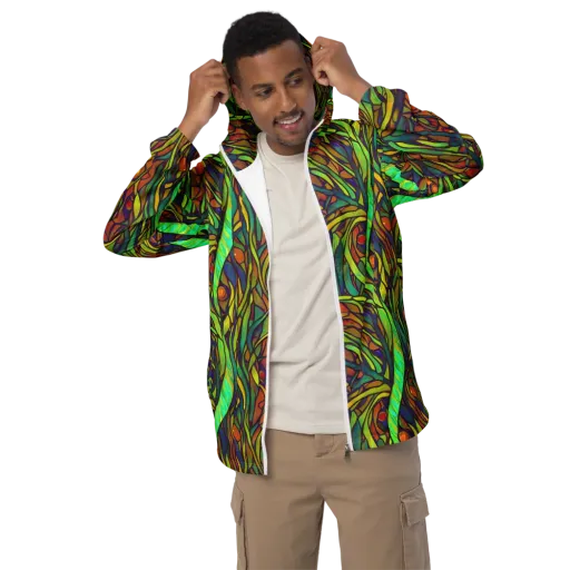 Cosmic Garden on a Men's Windbreaker