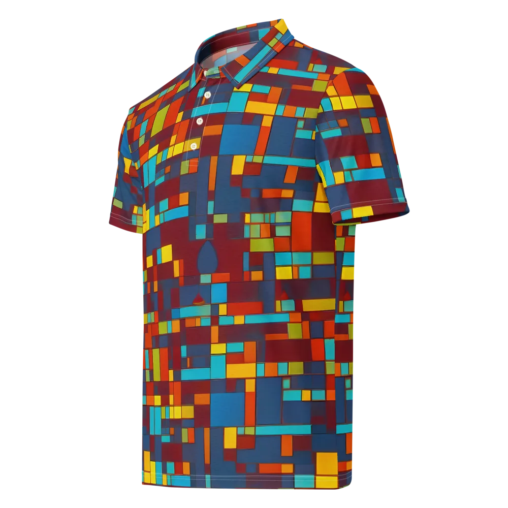 Astral Grid on Men's Slim Fit Polo Shirt — Left Front