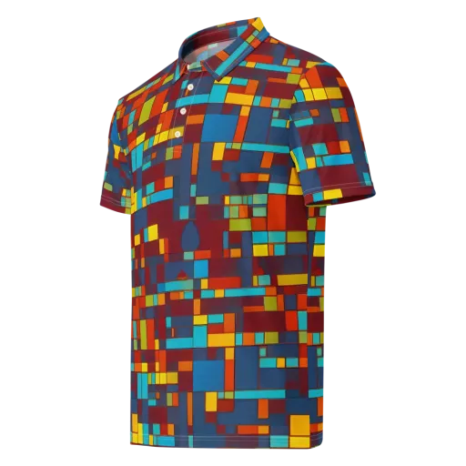Astral Grid on a Men's Slim Fit Polo Shirt