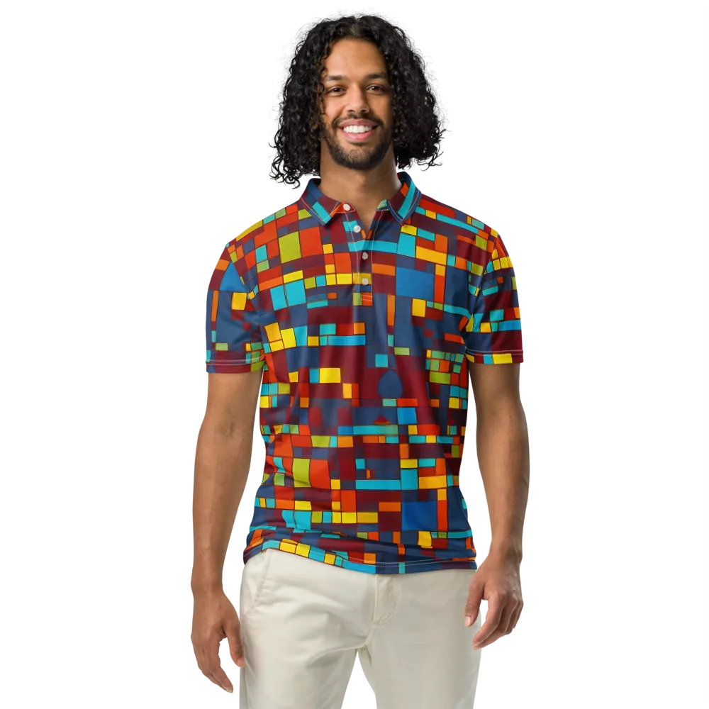 Astral Grid on Men's Slim Fit Polo Shirt — Front