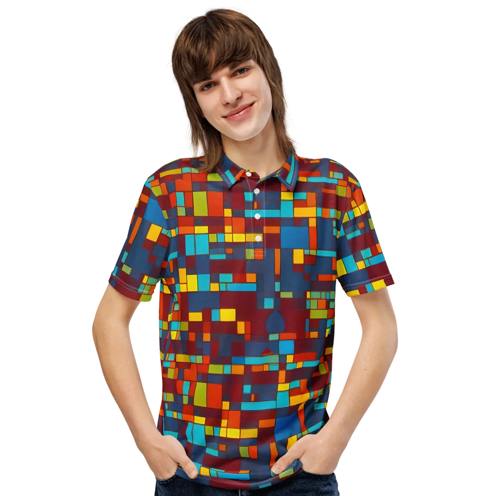 Astral Grid on Men's Slim Fit Polo Shirt — Front