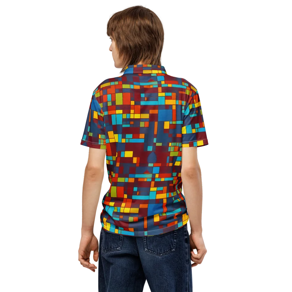 Astral Grid on Men's Slim Fit Polo Shirt — Back